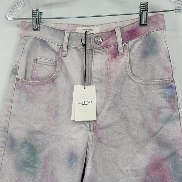 Isabel Marant Etoile Corfy High Waist Tie Dye Trousers/ Jeans Size 34 NWT - Picture 3 of 9